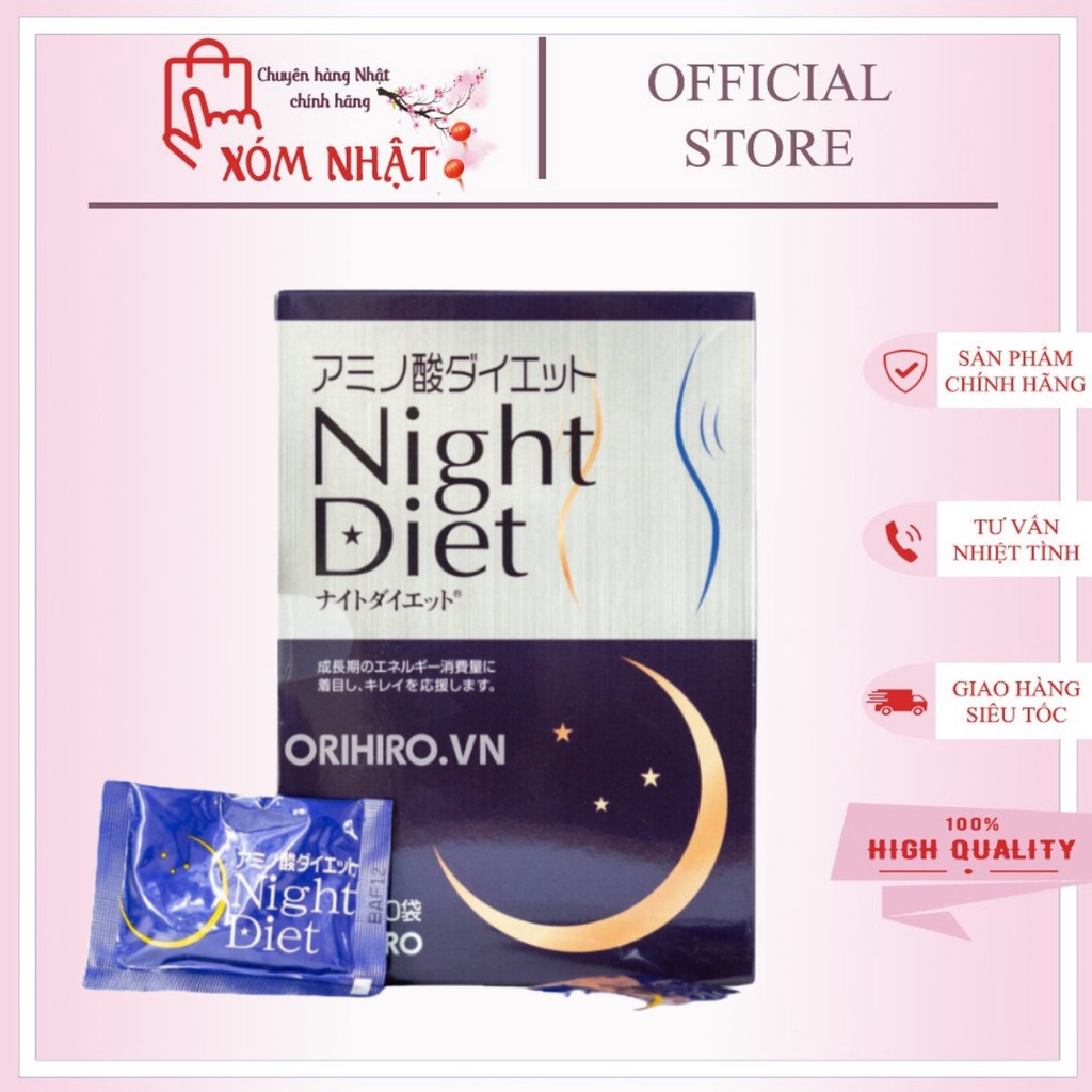 Viên uống giảm cân Night Diet Orihiro hộp 60 gói - Hàng chính hãng