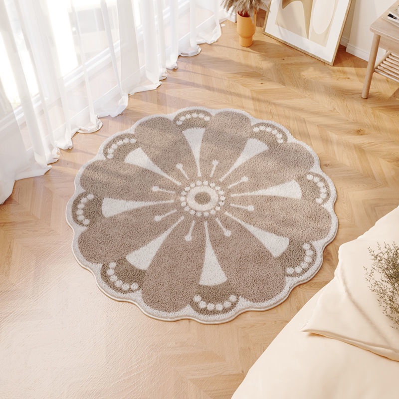 Thảm Trải Sàn Hình Tròn Cỡ Lớn Chất Liệu Dày Dặn Thấm Hút Tiện Dụng Cho Gia Đình