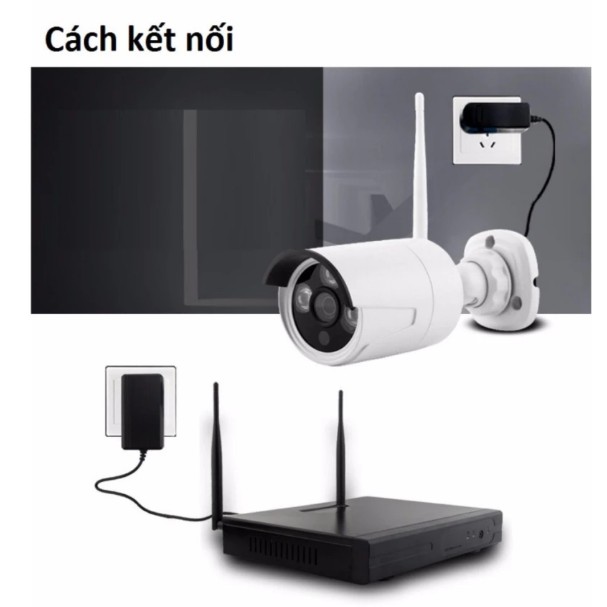 Bộ Camera wifi kit 8 Kiwivision NVR8200 mắt 2.0M( BH đổi mới 24 Tháng ) TẶNG HDD 1T Toshiba TẶNG hộp kỹ thuật