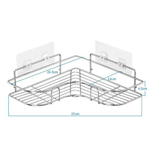 Kệ Góc Nhà Tắm Dán Tường, Kệ Nhà Tắm Chất Liệu Thép Không Gỉ - Tuấn Tú Office Store