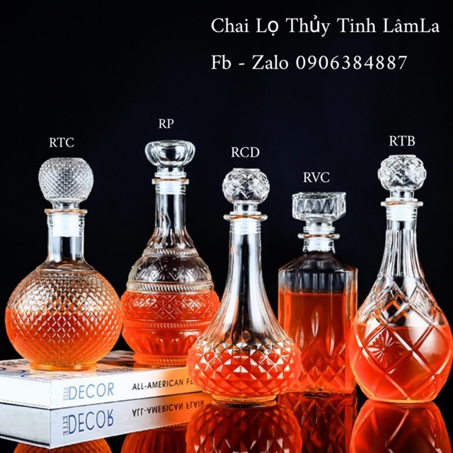 Bình Thuỷ Tinh Pha Lê 750ml / Nhiều Mẫu Mã