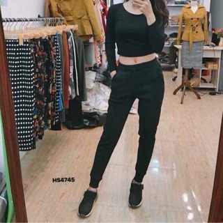 Quần baggy thun gân