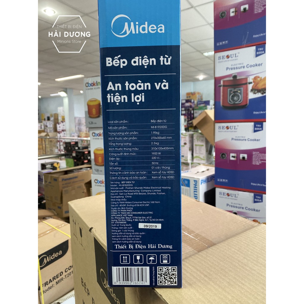 Bếp điện từ Midea MI-B1920DG 1900W - Bảo hành 12 tháng