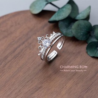 [TRANG SỨC BẠC] Nhẫn Bạc Nữ S925 - Nhẫn bạc vương miện kép