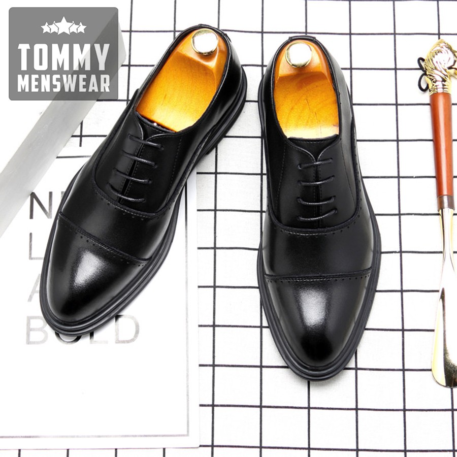 Giày Da Nam Đẹp - TẶNG TẤT - Giày Da Bò Nam Oxford Sang Trọng Đẳng Cấp GD91