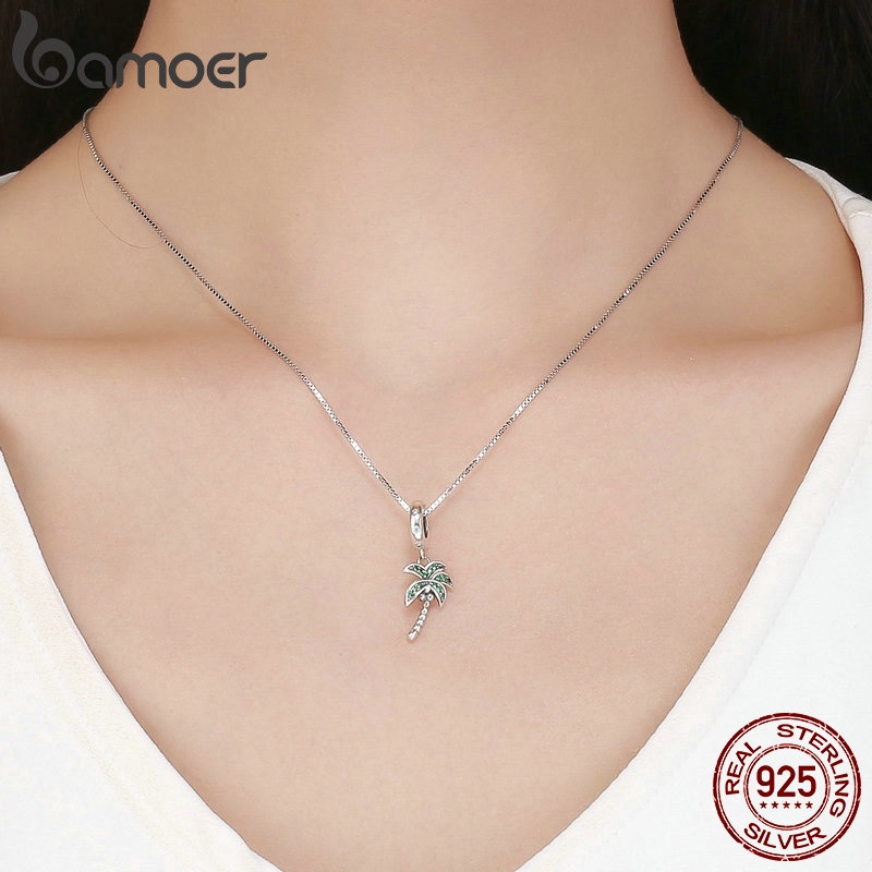 Phụ Kiện Trang Sức Bamoer Hình Cây Dừa Đính Đá Xinh Xắn