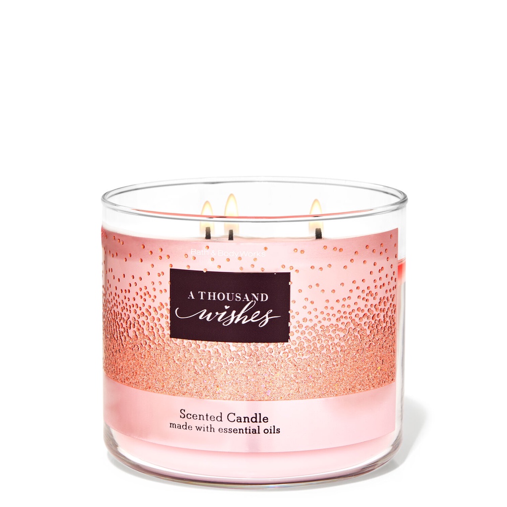 ( Có quà tặng) 3-Wicked Candle Nến thơm 3 bấc Bath And Body Works Thơm phòng, thư giãn sâu, giảm Stress