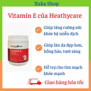 Vitamin E Úc, Vitamin E Heathycare 500IU hộp 200viên, viên uống đẹp da- Hàng nội địa Úc, có temchemist