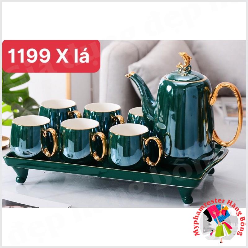 (SIÊU ĐEP) Bộ ấm chén sứ ánh ngọc trai sang trọng mã 1199