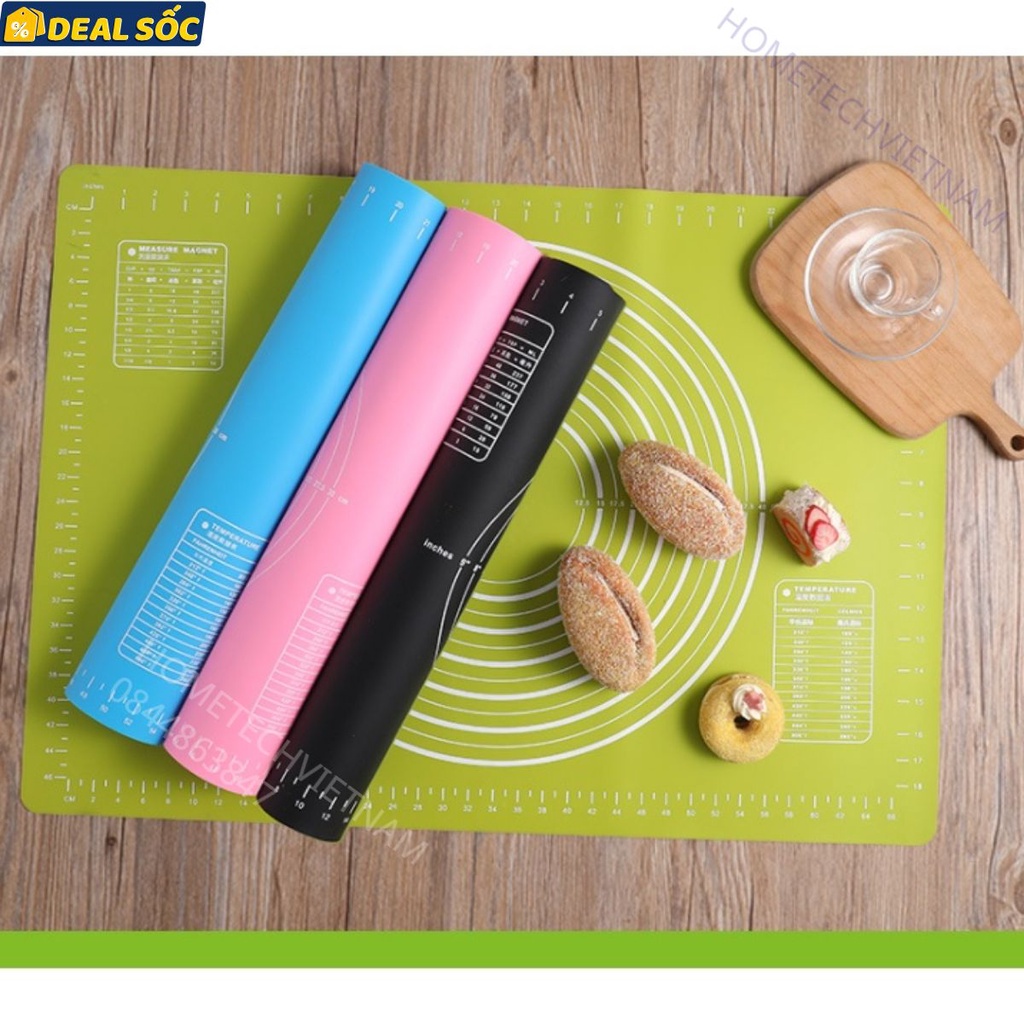 Tấm lót nhào bột bằng silicon kích thước 80x60cm tiện dụng cho làm bánh
