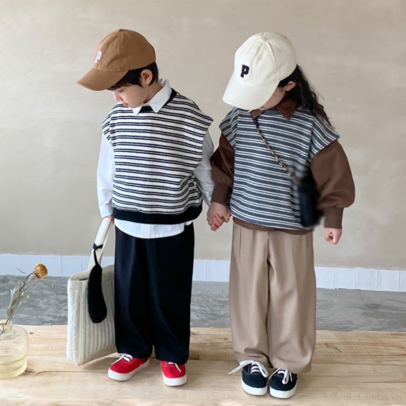Quần Ống Rộng Lưng Thun Phối Túi Dành Cho Bé 3-8 Tuổi