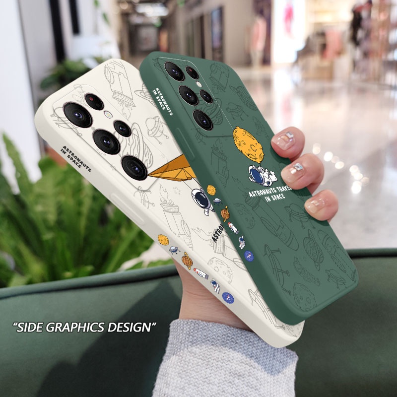Ốp Điện Thoại Họa Tiết Phi Hành Gia / Mặt Trăng Thời Trang Cho samsung galaxy s23 s22 fe ultra plus