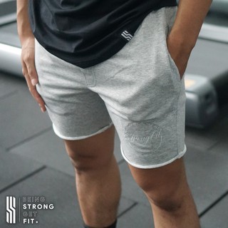 Quần short thun da cá thêu logo Strongfit