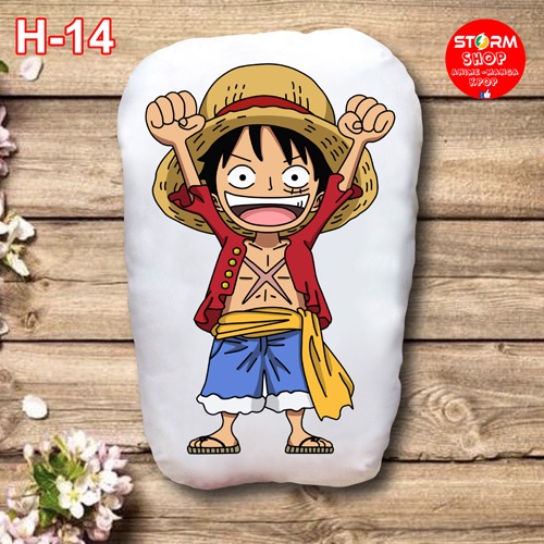 Gối ôm, Gấu Bông anime ONE PIECE - Luffy (Chất liệu vải Nhung, in hình 2 mặt)