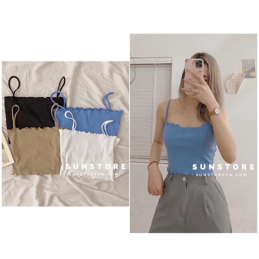 Áo hai dây croptop 2s mùa hè 4 màu