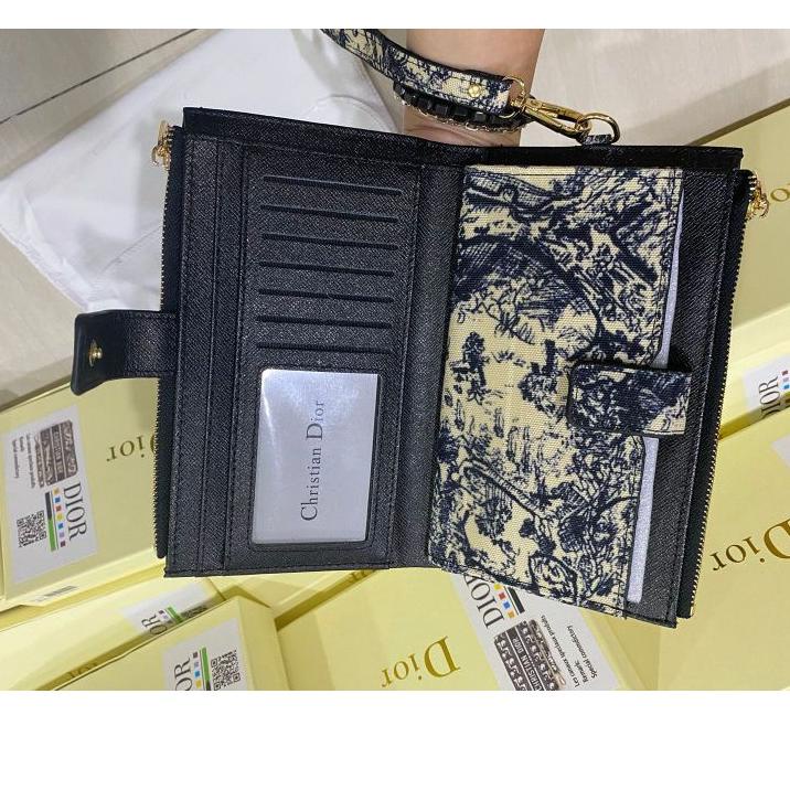 Ví Chất Liệu Vải Bố Dày Dặn Của DIOR Cao Cấp Thời Trang