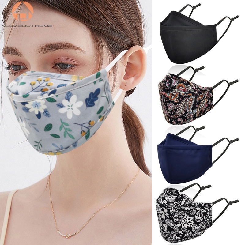 Khẩu trang đeo tai chống nắng bằng chất liệu cotton có thể điều chỉnh họa tiết in 4D UPF 50+