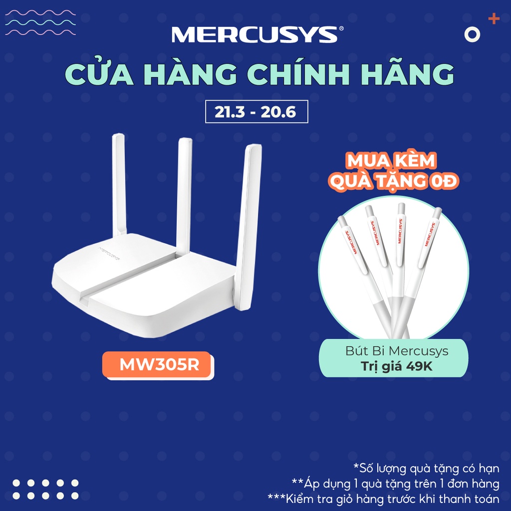 Bộ Phát Wifi Mercusys MW305R Chuẩn N 300Mbps