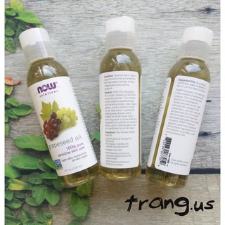 Tinh Dầu Nho NOW Grapeseed Oil, chai fullsize 118ml