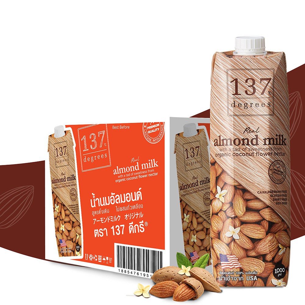 Sữa hạt Hạnh nhân Nguyên Chất 137 DEGREES 1000ml