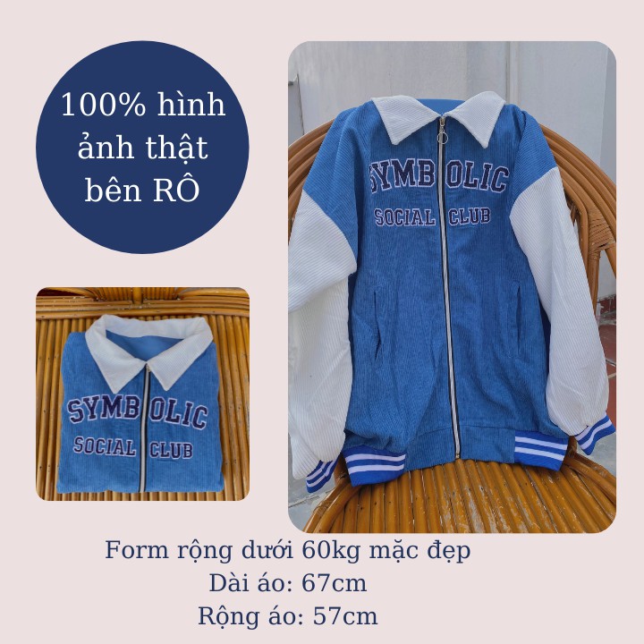 Áo bomber nhung tăm, Áo bomber nữ cổ bẻ có khóa form rộng unisex STORE AK04 | BigBuy360 - bigbuy360.vn