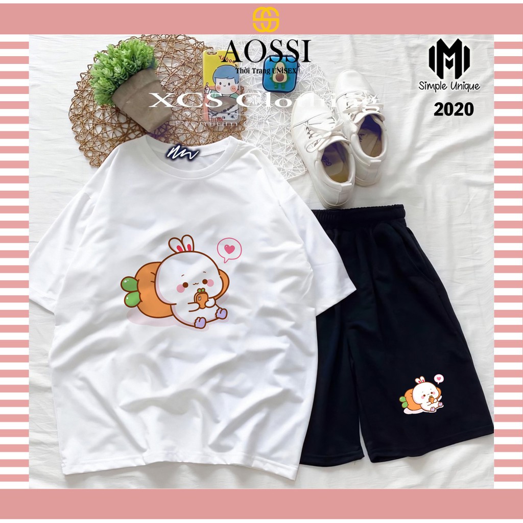 Đồ Bộ Hoạt Hình Unisex Dể thương – Aossi , Set Cartoon, Freesize, Thun Cotton, Nam Nữ Đều Mặc Được