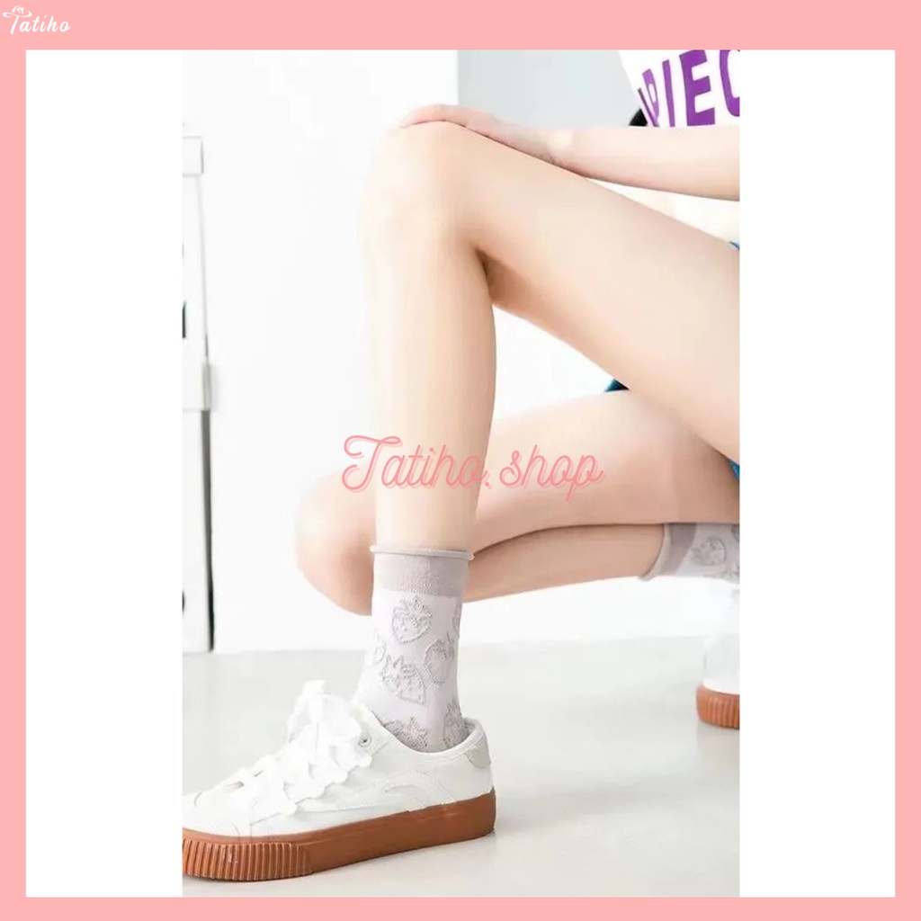 [Hàng Xịn, Giá Tốt] Vớ Nữ Cổ Cao Ren Dày Phong Cách Hàng Quốc Dễ Thương - Mã TV007