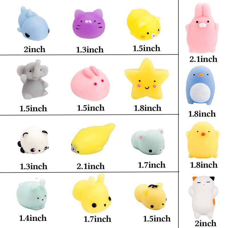 VN BUYEASY Random Pcs Cute Animal Mochi Squishy, Kawaii Mini ion, 30 Pack