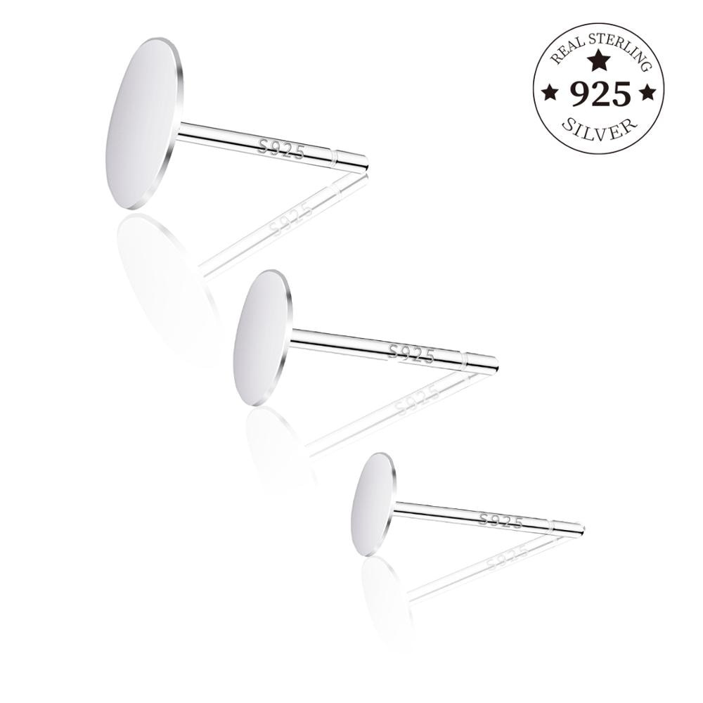Kim bạc bông tai Beadia mặt phẳng mạ bạc 925 dành cho làm đồ trang sức DIY
