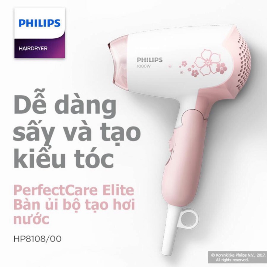 Máy Sấy Tóc Du Lịch Mini Philips HP8108/00 - Bảo Hành Chính Hãng 2 Năm