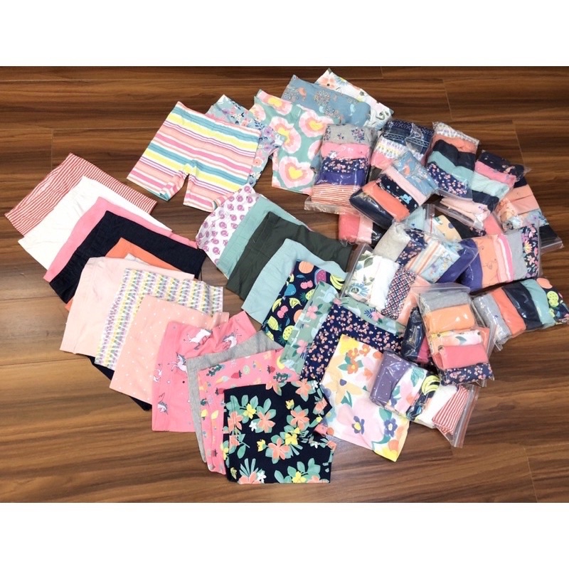 SET 5C QUẦN LEGGING ĐÙI, LỬNG CHẤT COTTON XUẤT DƯ HIỆU CARTER CHO BÉ GÁI SIZE 6M-5Y