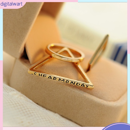 Set 3 nhẫn đeo tay kim loại đáng yêu cho nữ