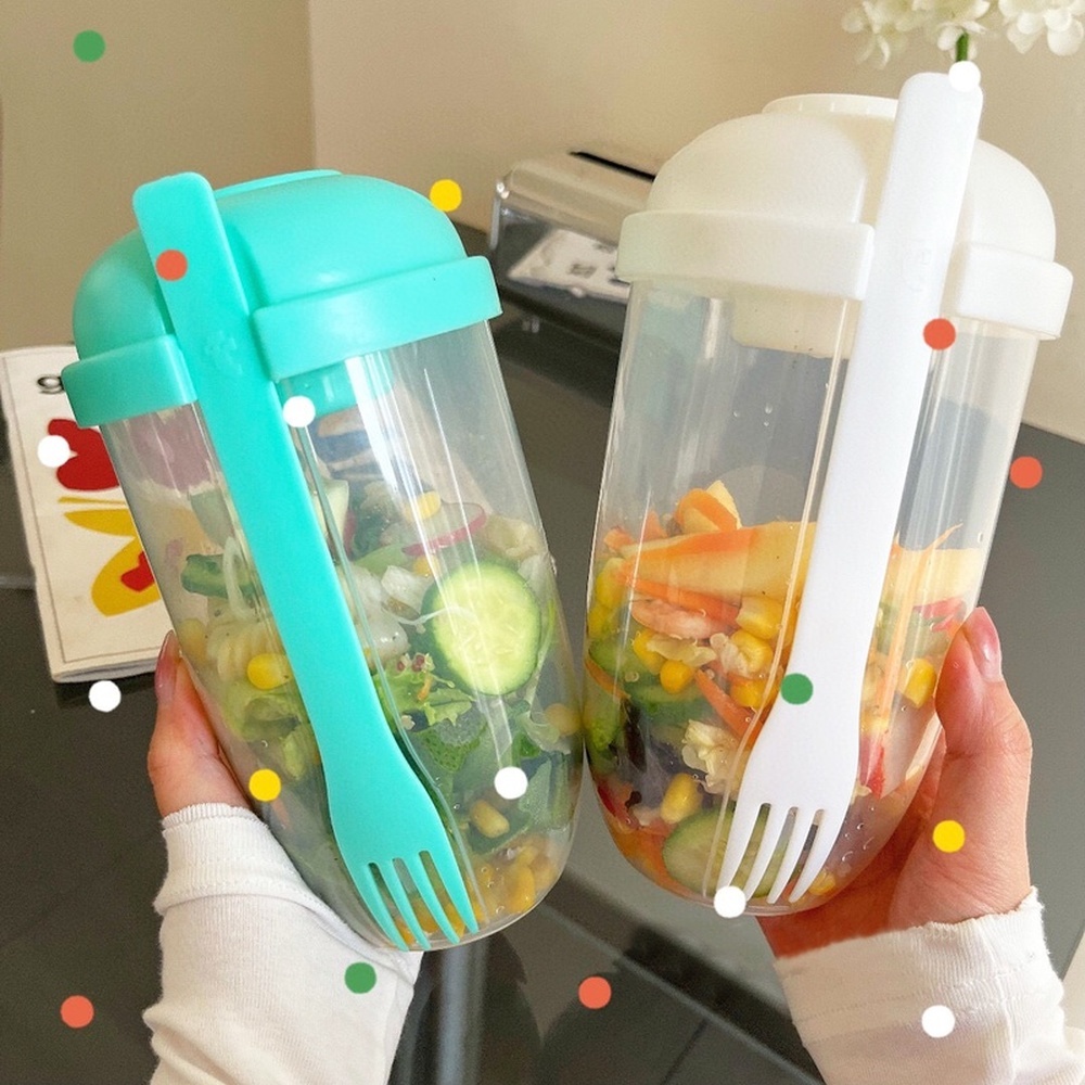 Cốc Đựng Thức Ăn Dung Tích 1000ML Kèm Nĩa / Nĩa Tiện Dụng