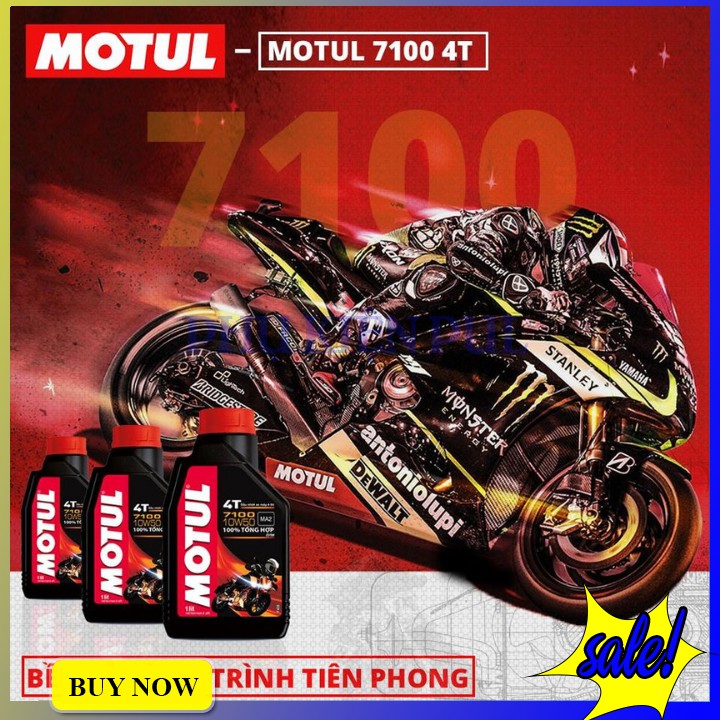 Nhớt máy Motul 7100 4T 10W50 1l - nhớt pháp cao cấp dành cho xe số côn tay và moto