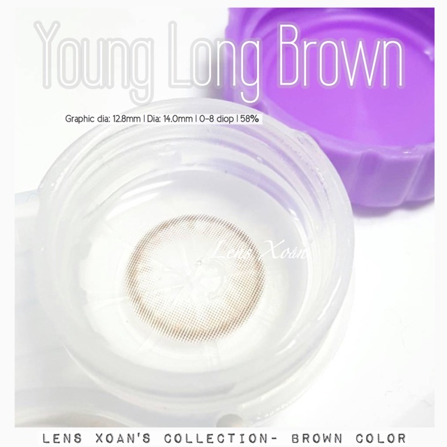 KÍNH ÁP TRÒNG YOUNG LONG BROWN - LENS ME ( LENS XOẮN): NÂU TRÀ TRONG