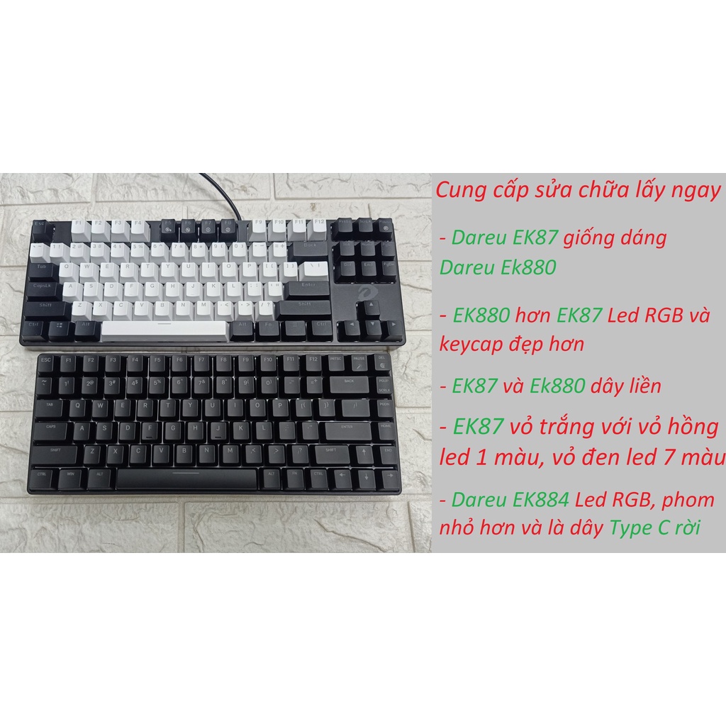 [Mã 253ELSALE hoàn 7% đơn 300K] Phím cơ Dareu EK884 RGB, Dareu EK880 RGB new chính hãng BH 2 năm