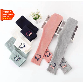 Quần legging len tăm cho bé gái 6-45kg co dãn 4 chiều hình - Quần tăm mèo