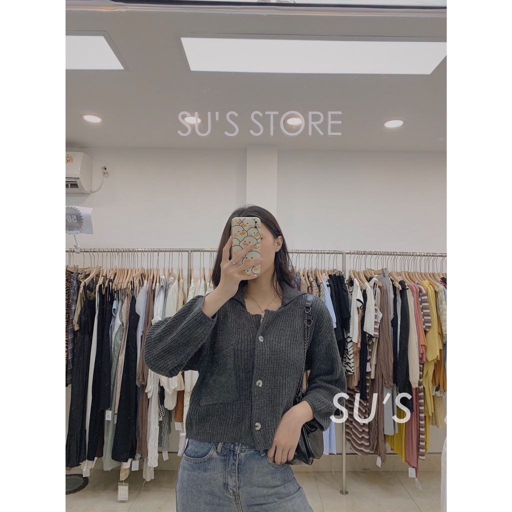 Áo khoác cardigan len túi trước cổ bẻ A2035 SUSTORE | BigBuy360 - bigbuy360.vn