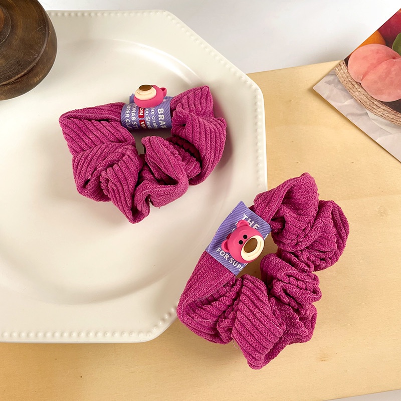 PK799 Bộ sưu tập dây cột tóc băng đô và kẹp tóc màu hồng tía, in hình gấu Teddy cute ngộ nghĩnh