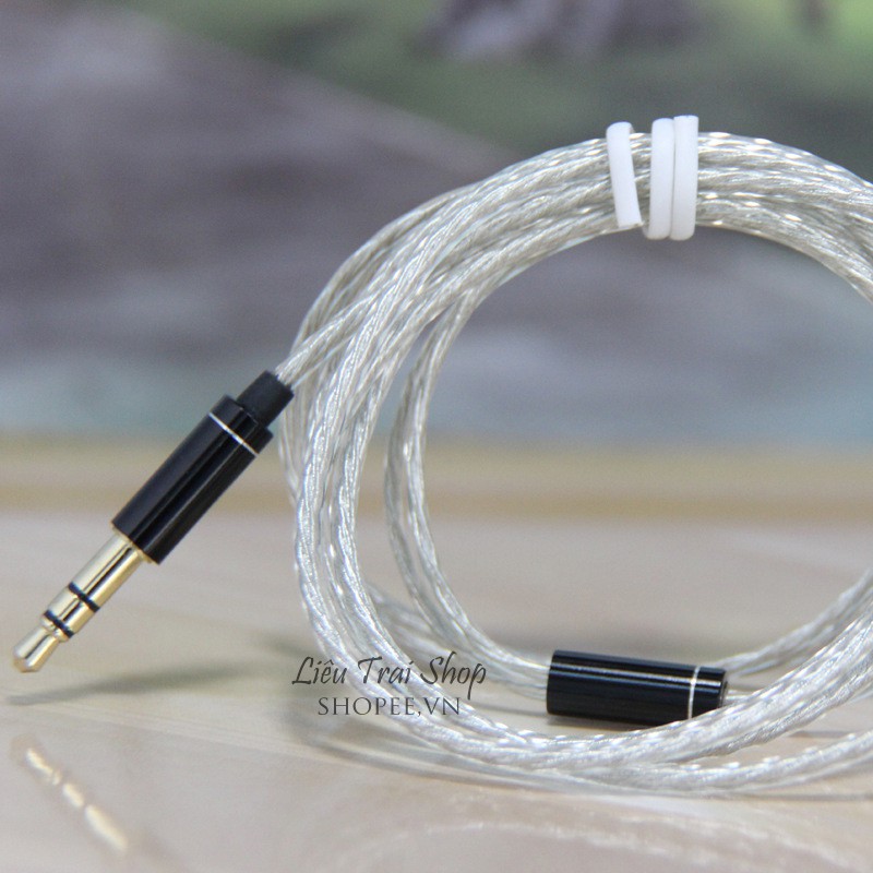 Cáp dây tai nghe 3.5mm DIY đồng bọc bạc