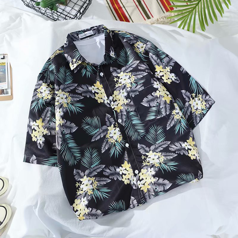 Summer Fashion Floral Print Short Sleeve Shirt For Men