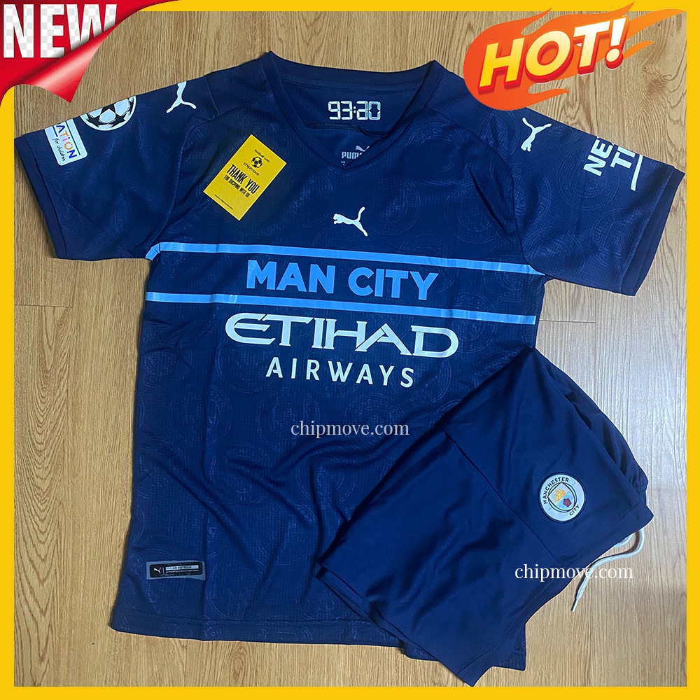 Bộ áo bóng đá ManCity Xanh đen mùa giải mới 2022 đỏ sân nhà Thái cao cấp