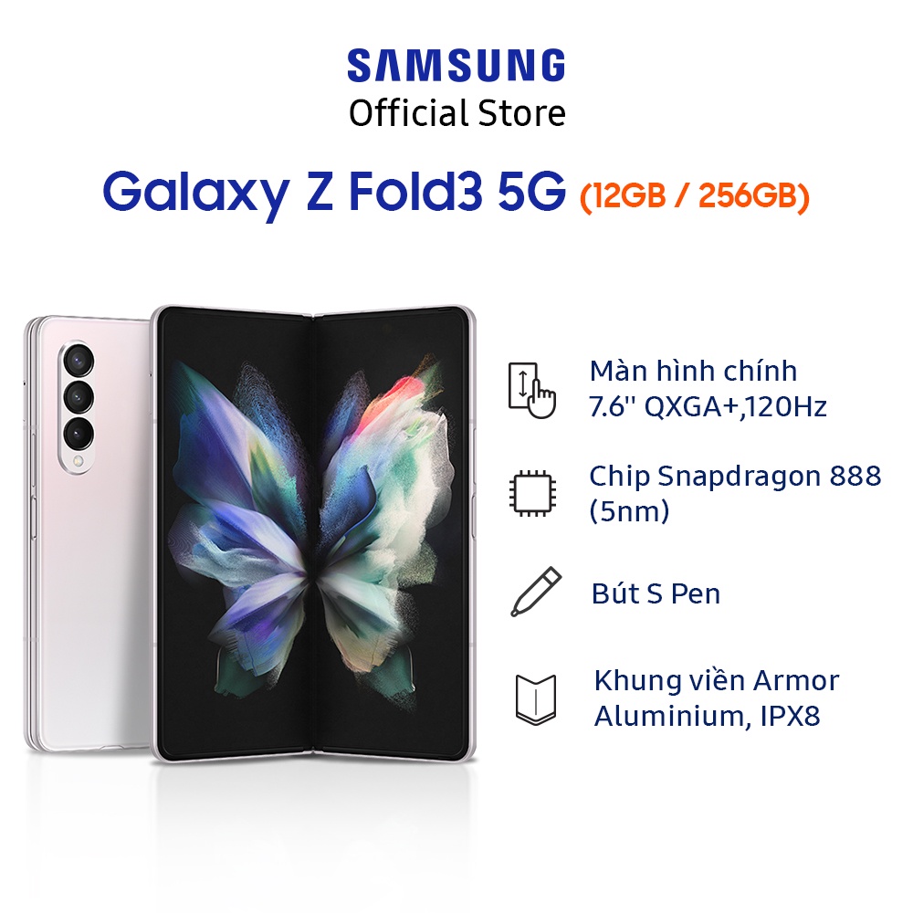 [Mã ELSSHOT giảm 5% đơn 3TR] Điện Thoại Samsung Galaxy Z Fold3 5G 256GB