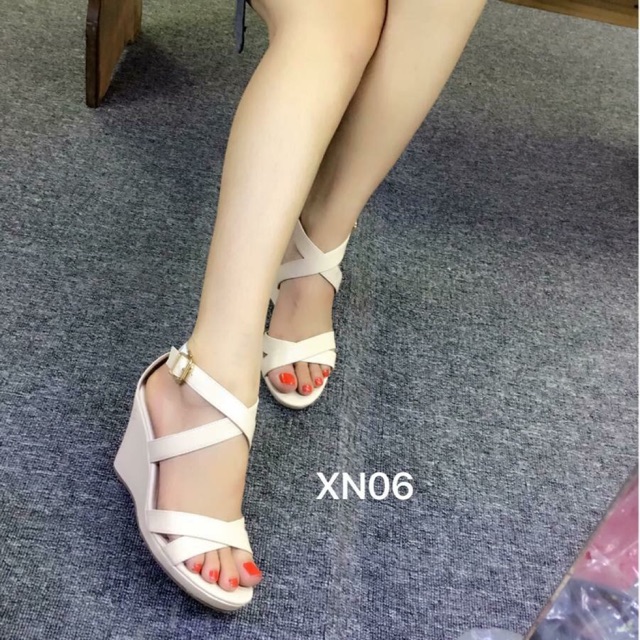 Giày cao gót sandal đế xuồng 7 phân