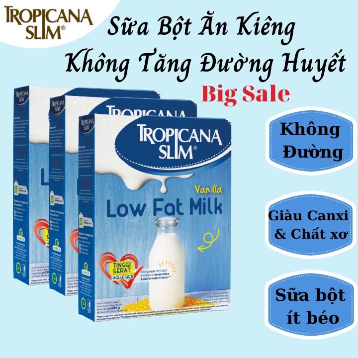 Combo 2 Sữa Bột Cho Người Tiểu Đường, Ăn Kiêng, Giảm Cân Tropicana Slim ( Có thể dùng làm trong làm bánh)