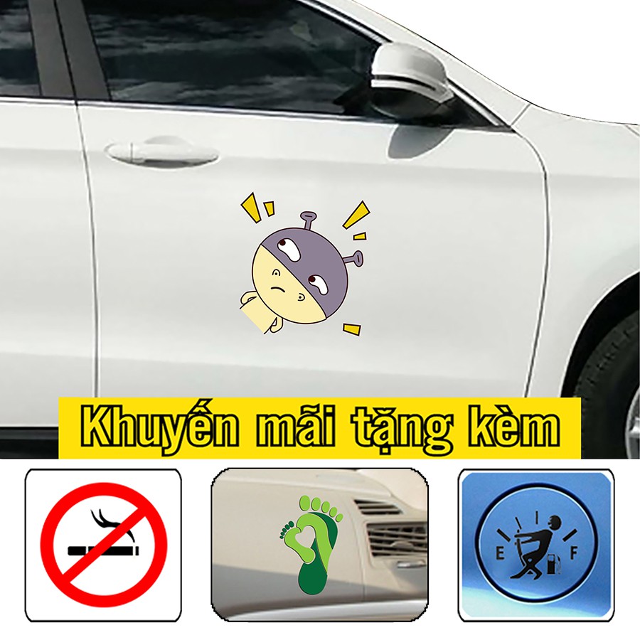 [SALE]- Tem trang trí sườn xe, sticker trang trí hình vui nhộn