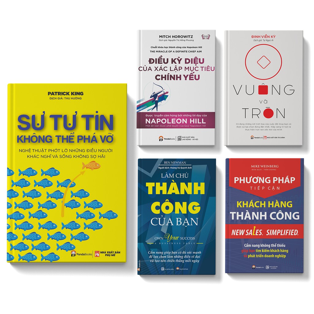 Sách BỘ 5 cuốn: Sự tự tin + Làm chủ thành công + Điều kỳ diệu + Phương pháp tiếp cận KH + Vuông và tròn