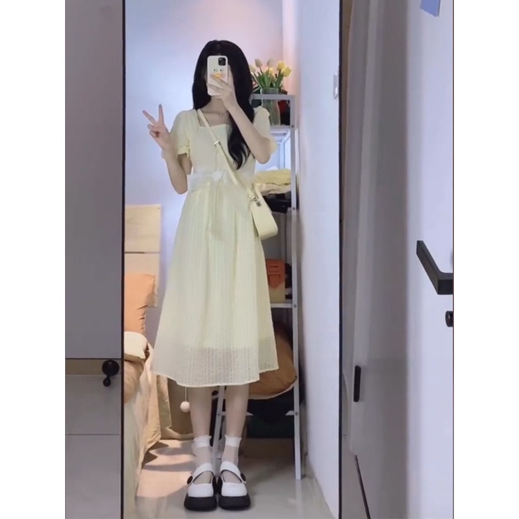 Đầm Midi Công Chúa Mùa Hè Eo Nhẹ Dịu Dàng Ngọt Ngào Cho Nữ