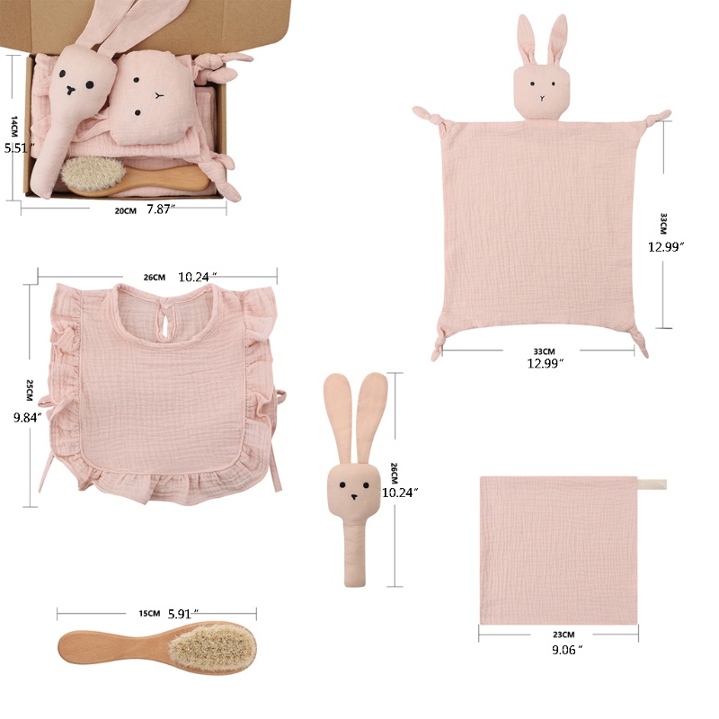 Set 5 Khăn Lau Mặt Hình Vuông Dễ Thương Cho Bé Sơ Sinh