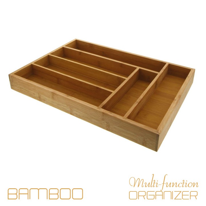 Khay gỗ tre đựng đồ đa năng 6 ngăn - khay chia đồ đa năng cao cấp xuất khẩu [AUSTIN-06] | BigBuy360 - bigbuy360.vn